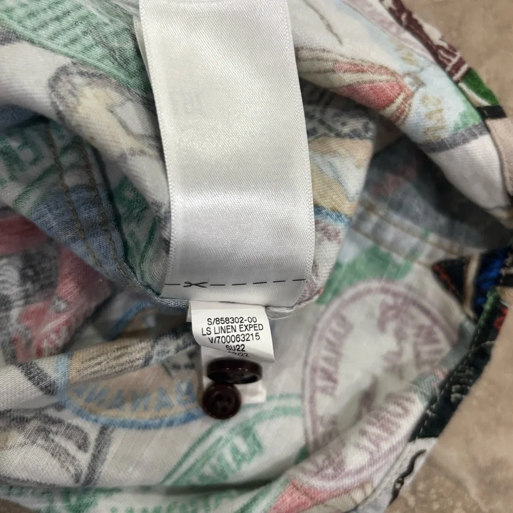 Banana‎ Republic men's long-sleeve shirt with a patchwork expedition/travel sz M
